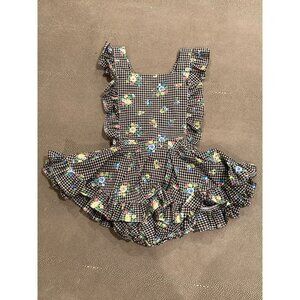 Numi Gingham Floral Pinafore W/ Attached Bloomers 2T NWT